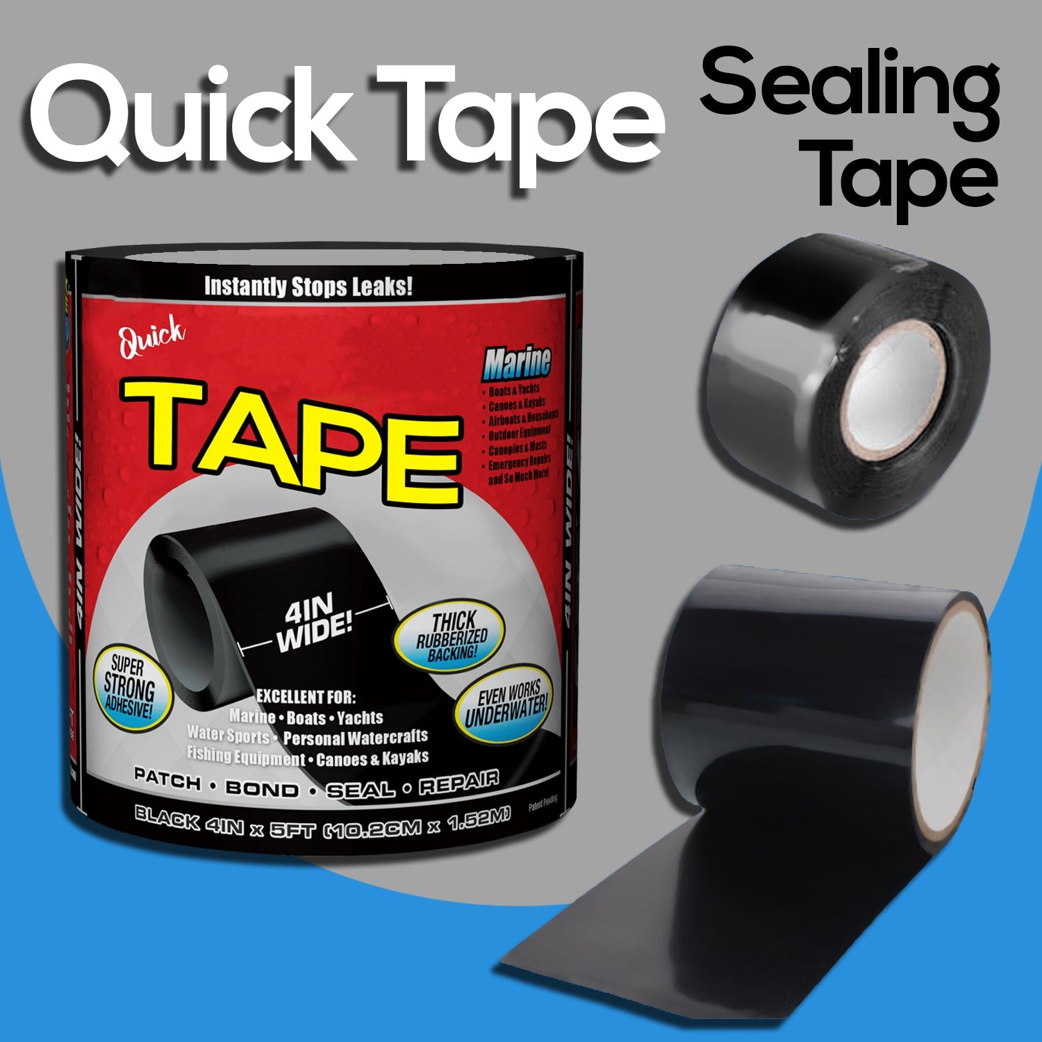 Waterproof leak-proof tape for sealing and repairs.