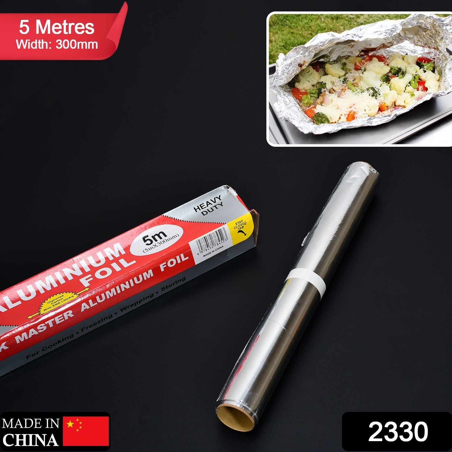 Aluminum Foil Roll Heavy Duty Non Stick Thick Aluminum Foil Sheet Baking Grilling Tool (5mX300mm) - Springkart 