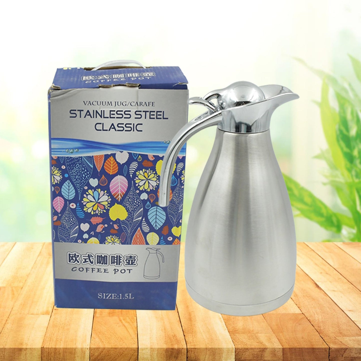 Vacuum Insulated Kettle Jug (Stainless Steel): 1.5L Sizes - Springkart 