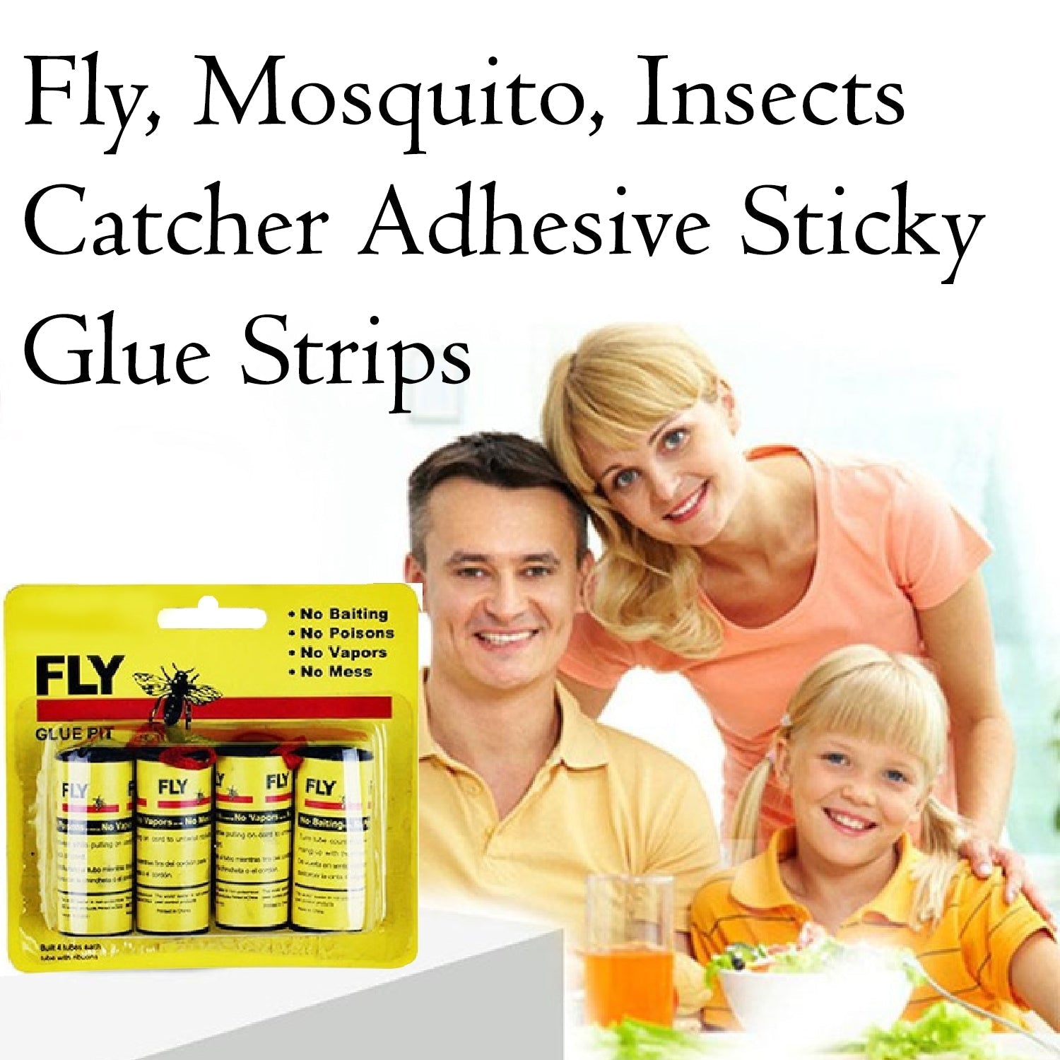 Fly, Mosquito, Insects Catcher Adhesive Sticky Glue Strips - Springkart 
