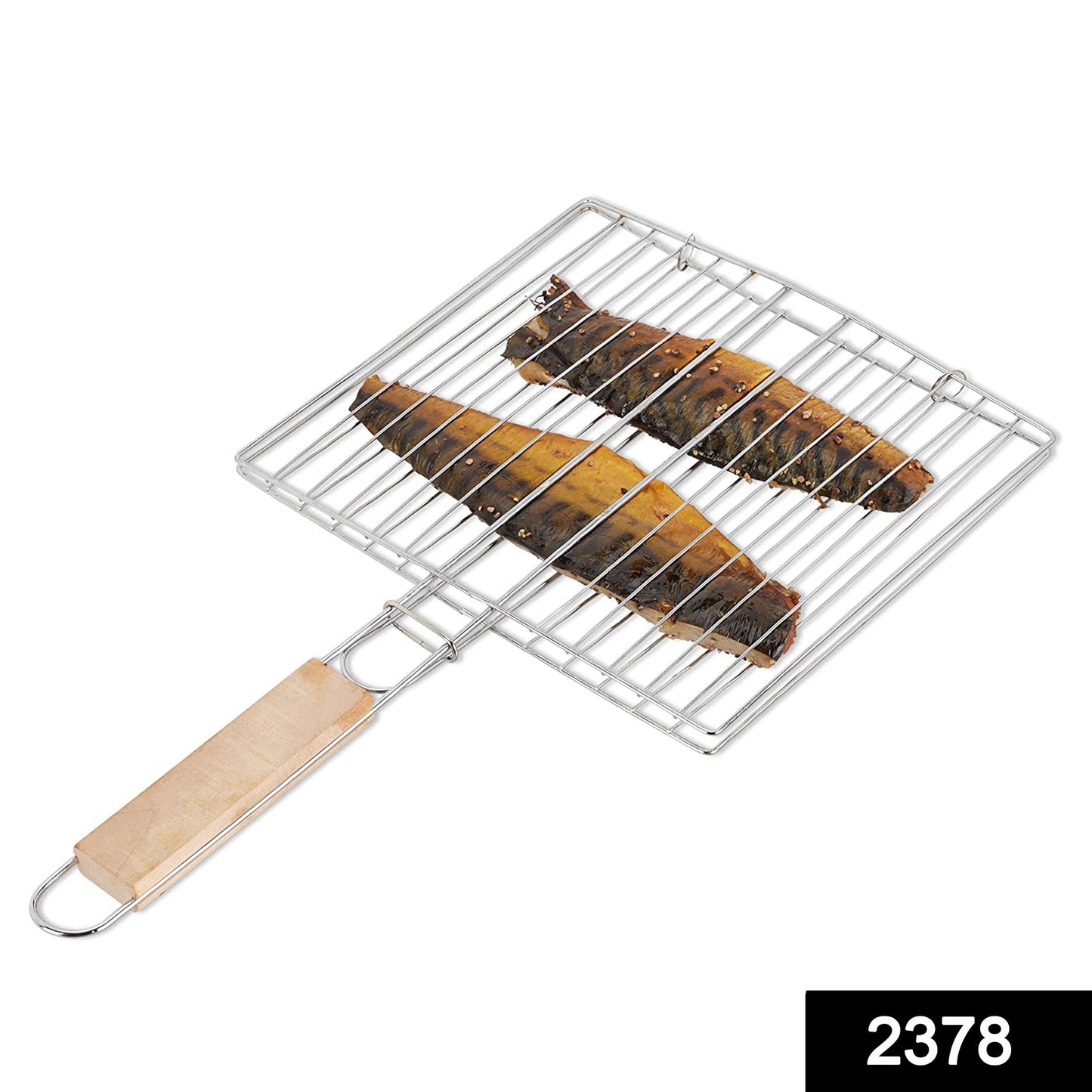 Kitchen Square Roaster Grill Barbecue Grill with Wooden Handle - Springkart 