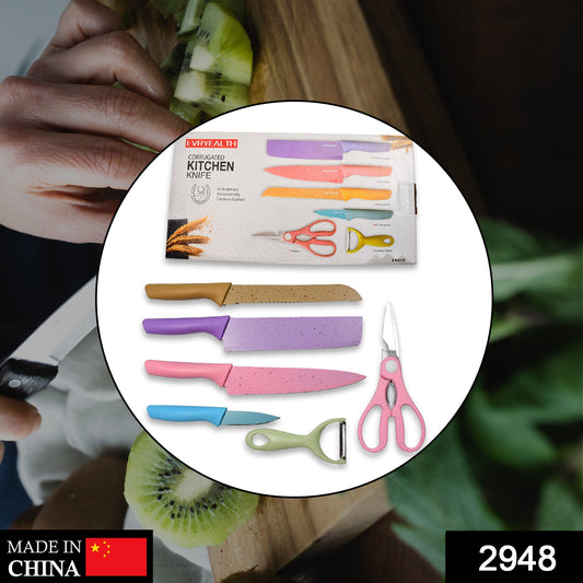 Corrugated 6Pc Kitchen Knife Set Professional Box Knife Set 6 Piece Forged Kitchen Knives with Box. - Springkart 