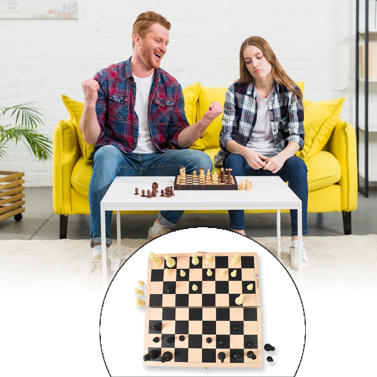 Folding Wooden Chess Board Set (30 30 Cm 1 Set) - Springkart 