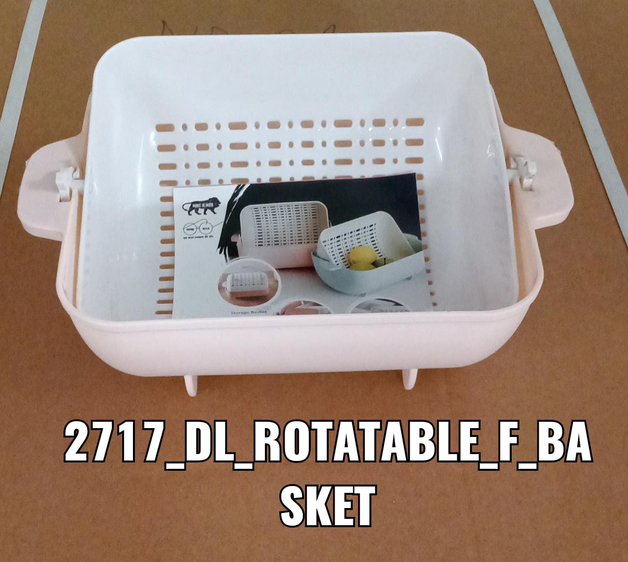 Multifunctional BPA Free Double Layered Plastic Rotatable Strainer Basket (Multicolor) - Springkart 
