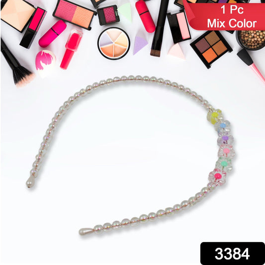 Hair Accessories Metal Handmade Colorful beads With Pearls Fancy Party Hairband (1 Pc / Mix Design) - Springkart