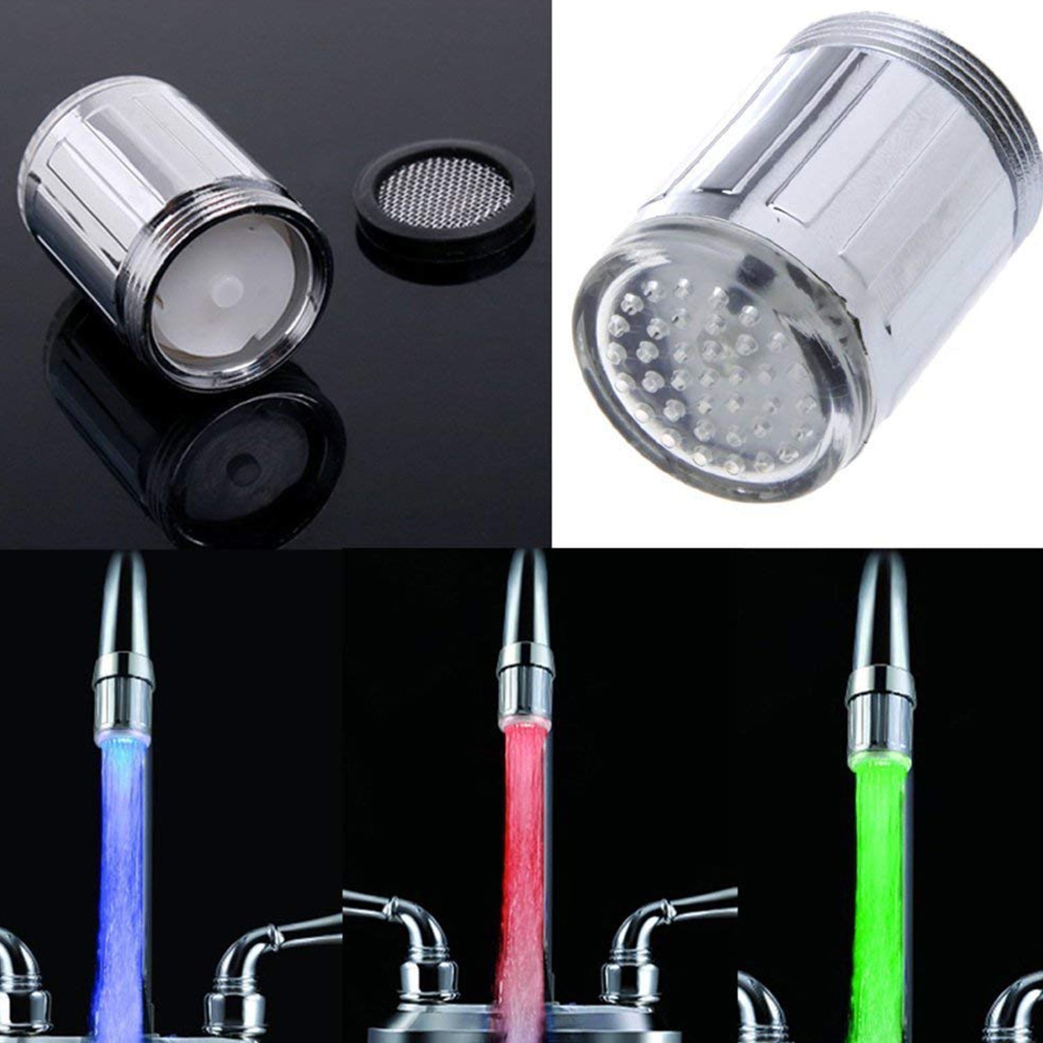 Multi Colors Changing Led Light Stream Faucet Tap Adapter (1 Pc) - Springkart 