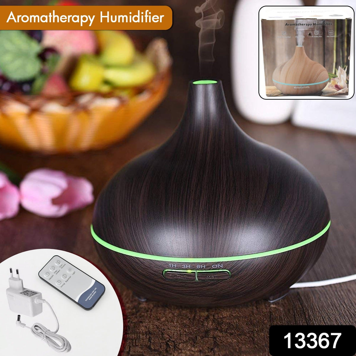 Aromatherapy Humidifier with 7 Colourful LED Light Change (500 ML Capacity / With Remote) - Springkart 