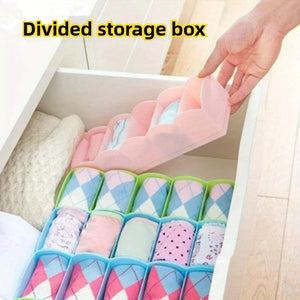3 Pc : 5-Compartment Plastic Storage Box for Underwear, Socks, Accessories