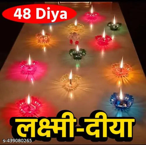 Laxmi Diya 3D Reflective Diya For Home Decoration Diwali, New Year (48-Diya)