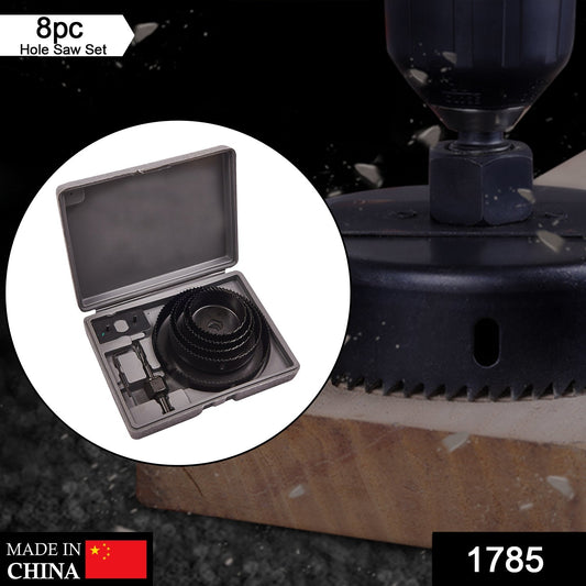 8-Piece Set Carbon Arbored Adjustable Hole Saw Set Round Circular (64 mm, 76mm1 89mm, 102mm & 127mm) - Springkart
