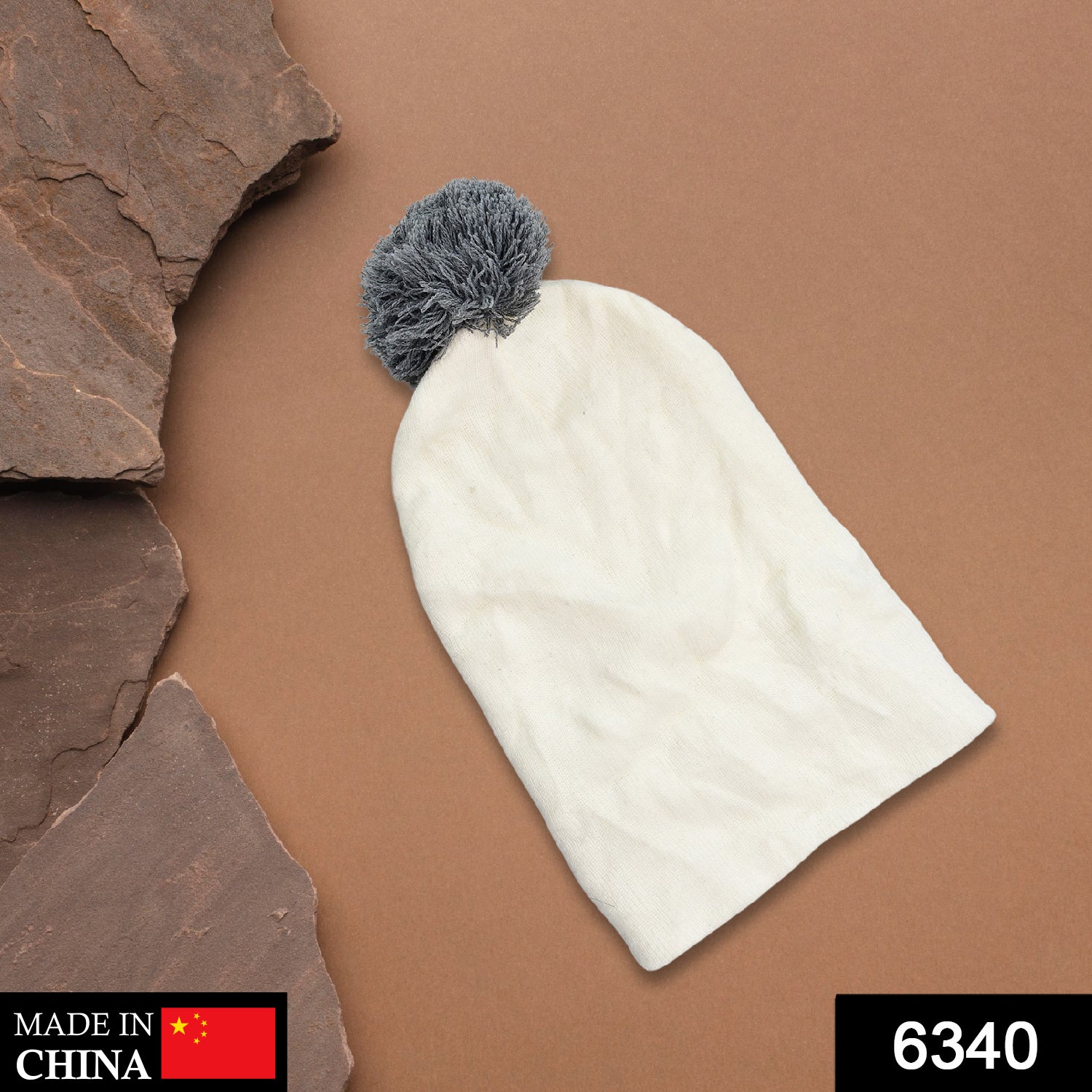 Men's and Women's Skull Slouchy Winter Woolen Knitted Black Inside Fur Beanie Cap. - Springkart 