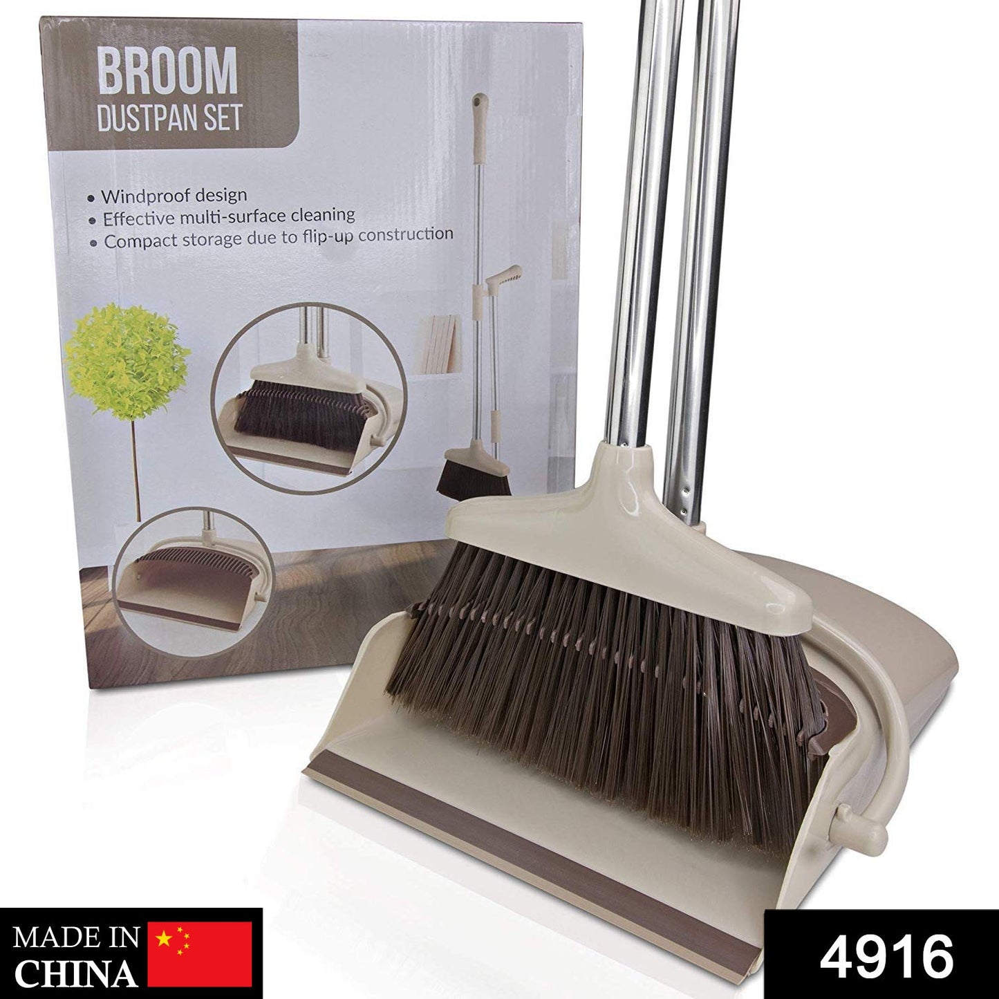 Handle Dustpan and Brush for Sweeping & Cleaning Dust Pan and Broom Handled - Springkart 