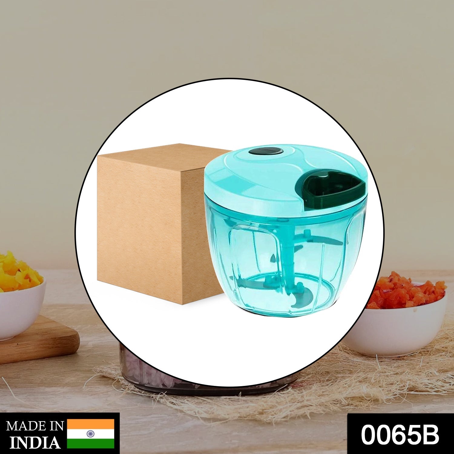 Manual Stainless Steel Compact Extra Sharp Hand Held Vegetable Chopper / Slicer with 5 Blades (750 ml) - Springkart 