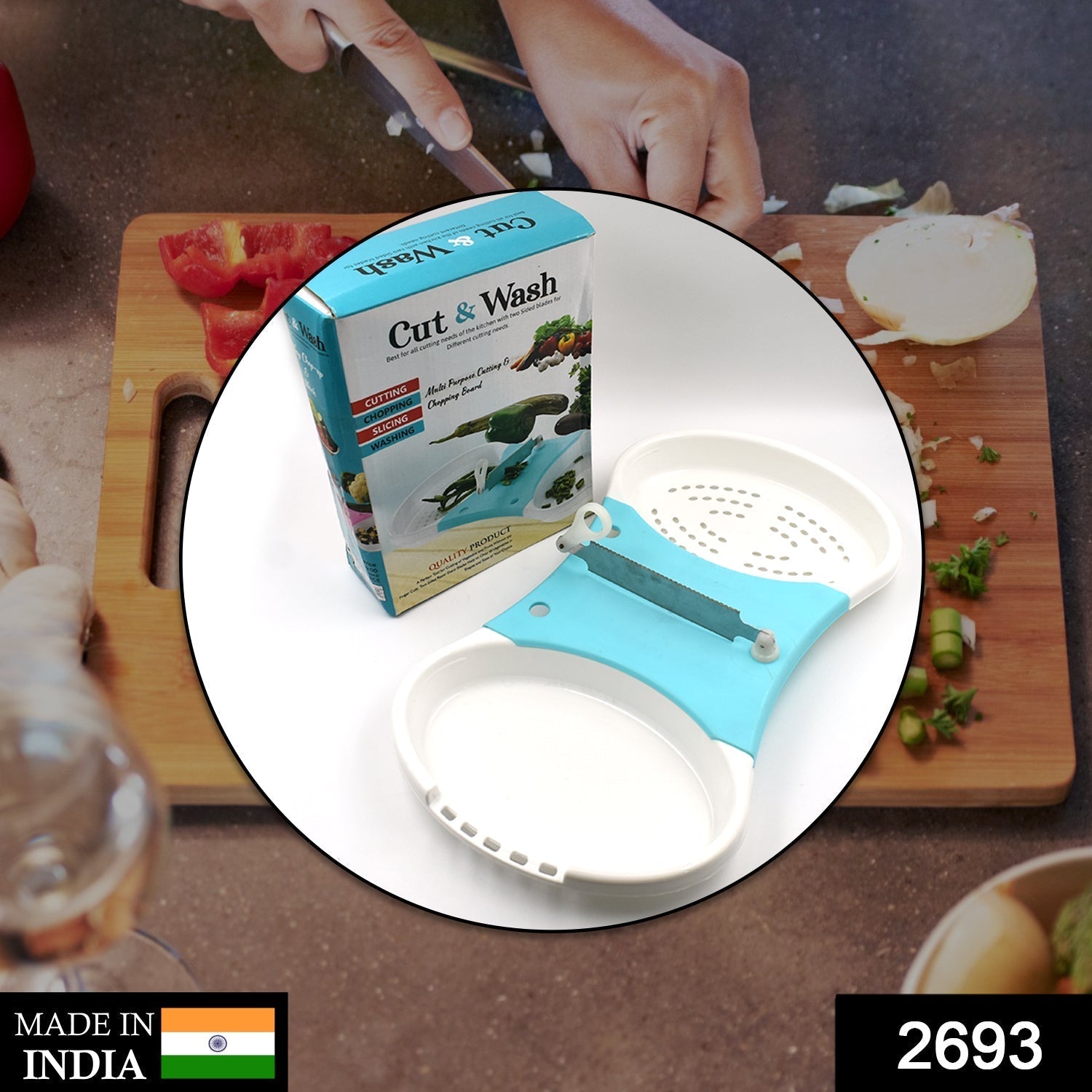 Adjustable Cut N Wash used in all kinds of household and kitchen purposes for cutting and washing simultaneously of vegetables and fruits etc. - Springkart 
