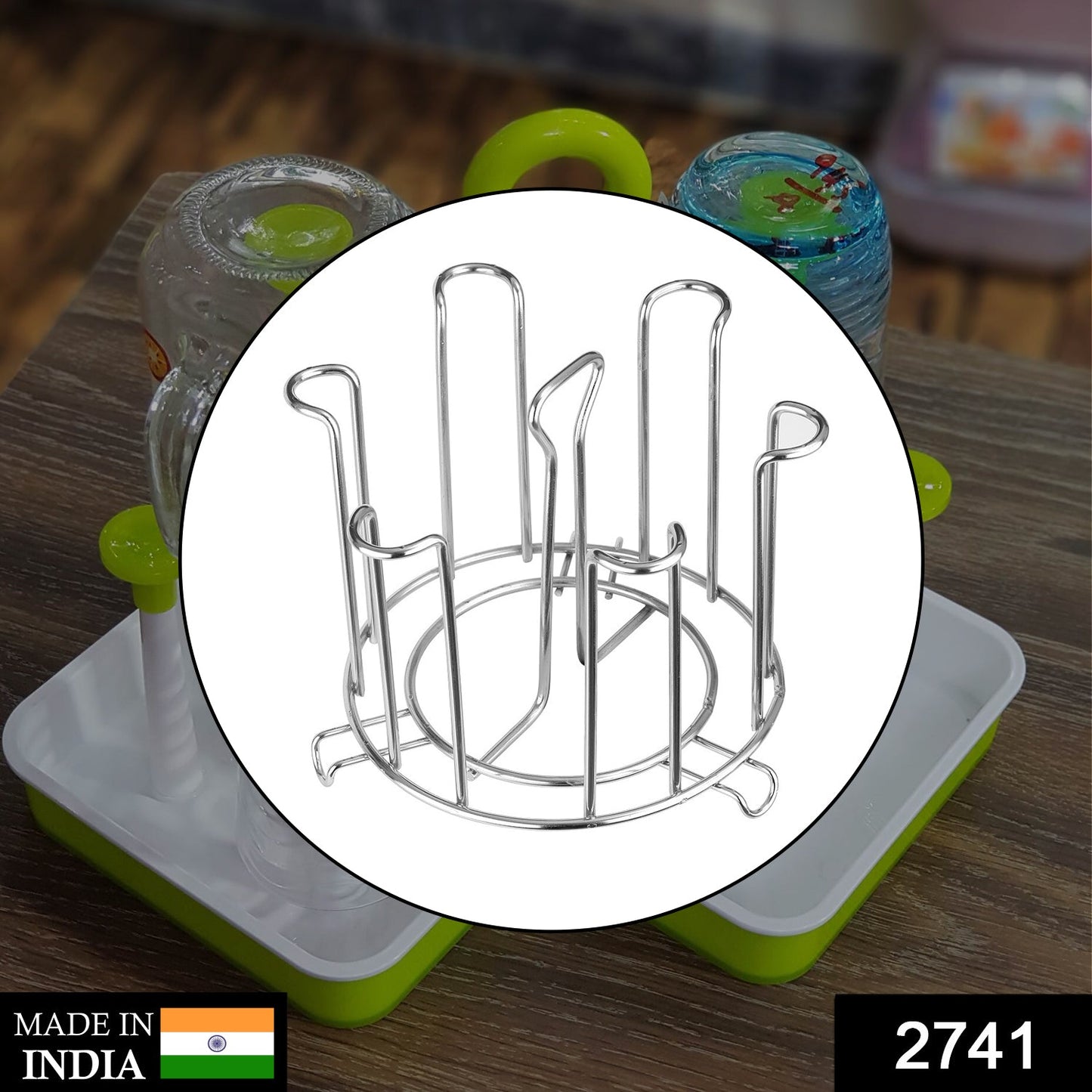 SS Round Glass Stand used for holding sensitive glasses and all present in all kinds of kitchens of official and household places etc. - Springkart 