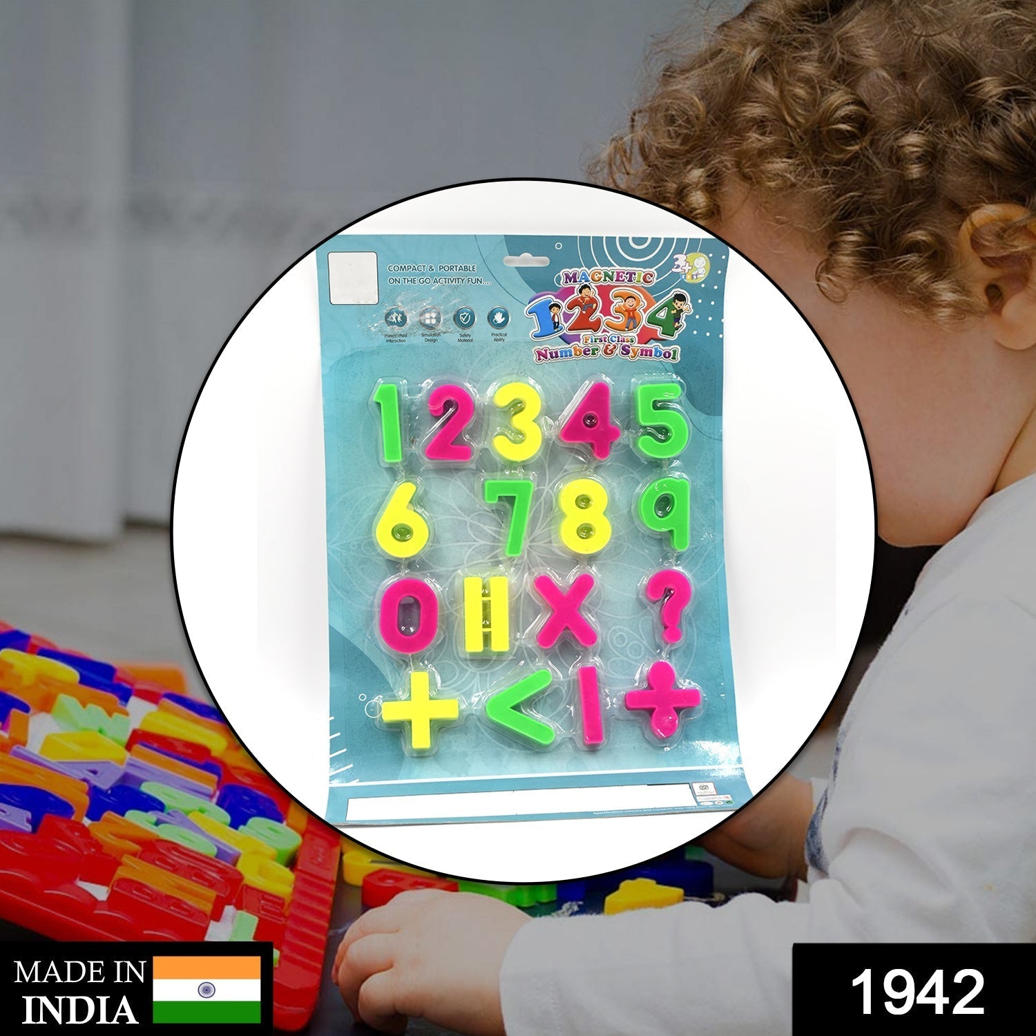 AT42 Magnetic Number Symbol Baby Toy and game for kids and babies for playing and enjoying purposes. - Springkart 