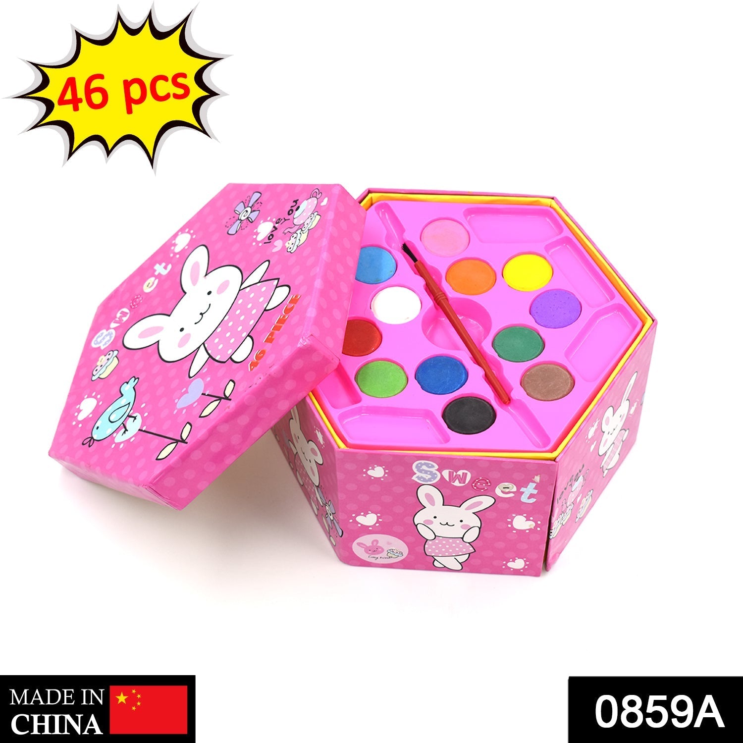 Colouring Combo Colors Box Color Pencil,Crayons, Water Color, Sketch Pens Set of 46 - Springkart 