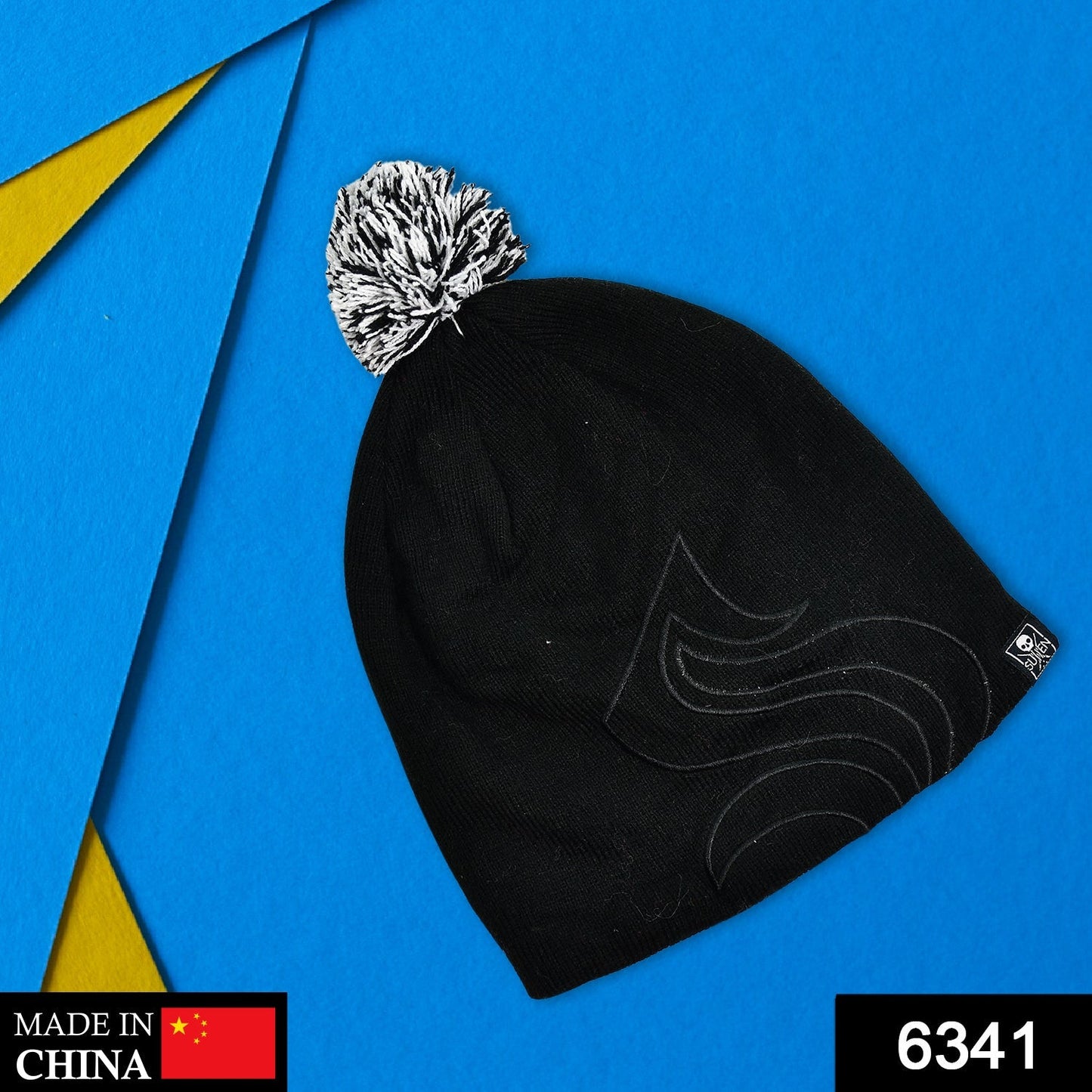Men's and Women's Skull Slouchy Winter Woolen Knitted Black Inside Fur Beanie Cap. - Springkart 