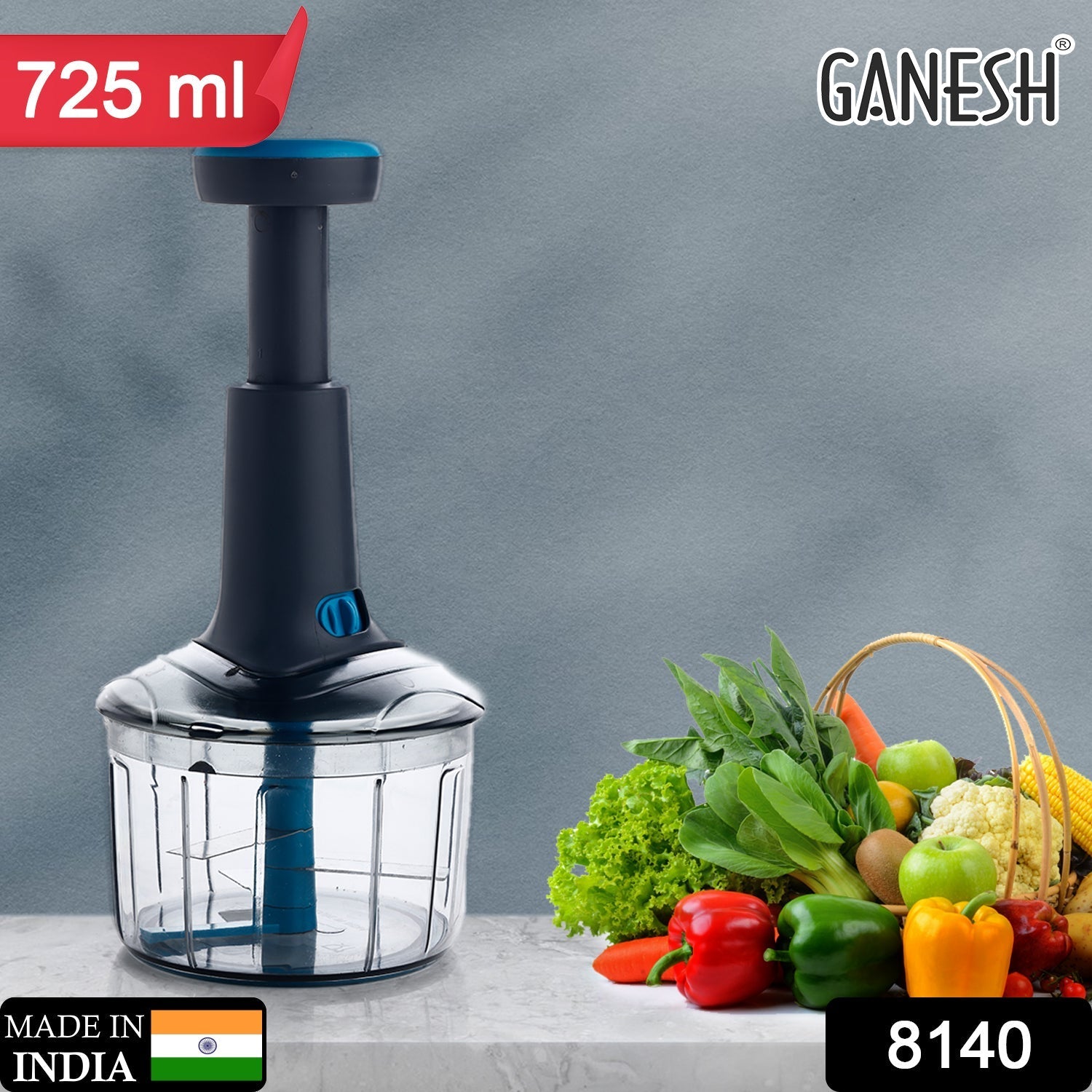 Ganesh Bingo Lock-Unlock Push Chopper ( 725ML ) - Springkart 