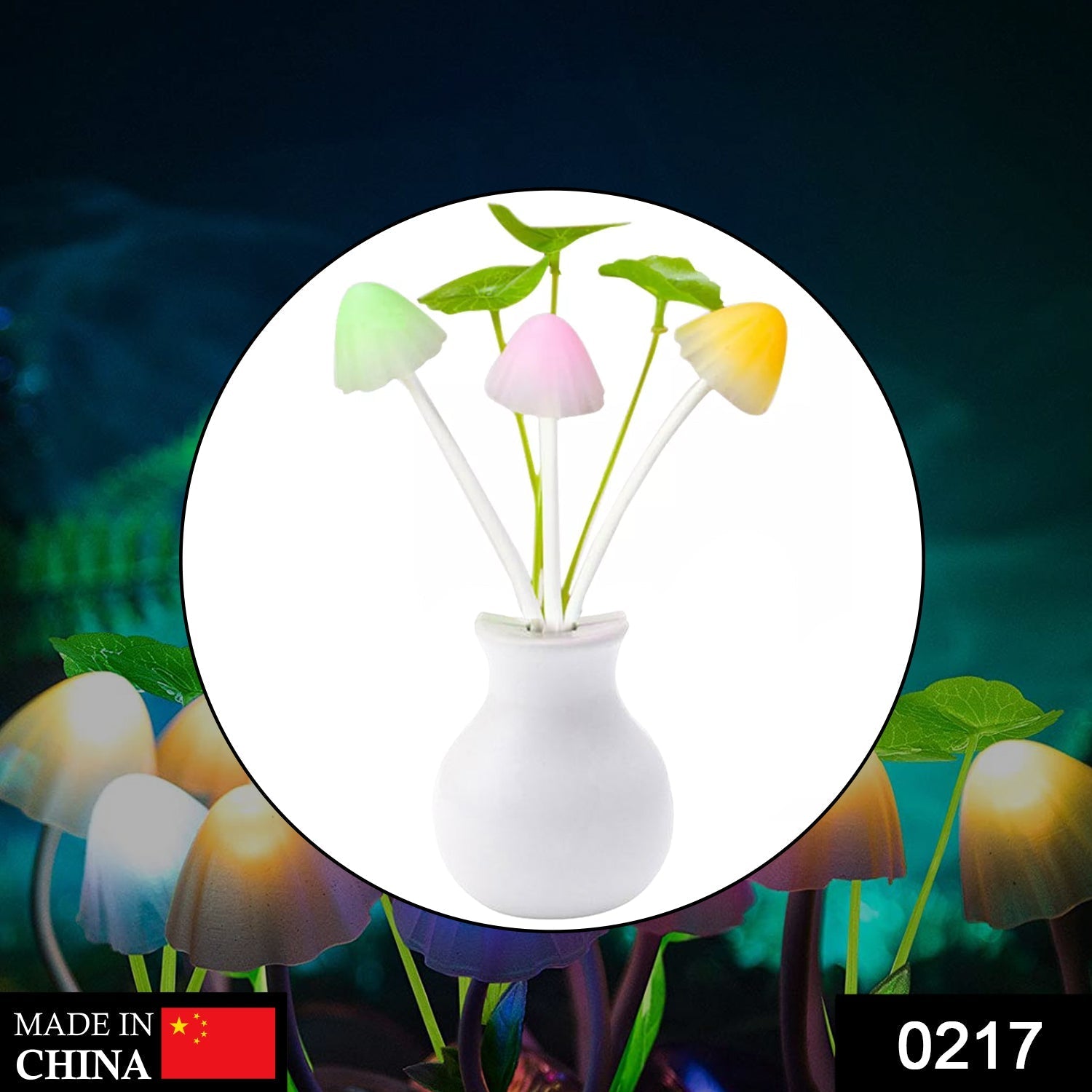LED Dream Night Light, Auto ON / Off Sensor Mushroom Lamp (Multicolor) - Springkart 