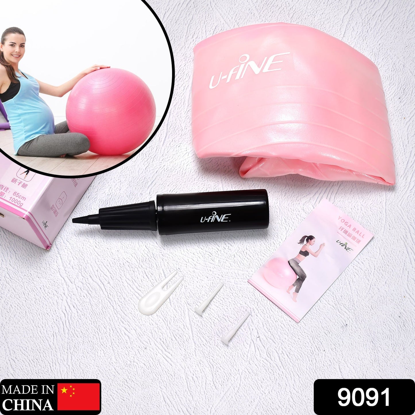 Anti Burst 65 cm Exercise Ball with Inflation Pump, Non-Slip Gym Ball, for Yoga, Pilates, Core Training Exercises at Home and Gym- Suitable for Men and Women - Springkart 