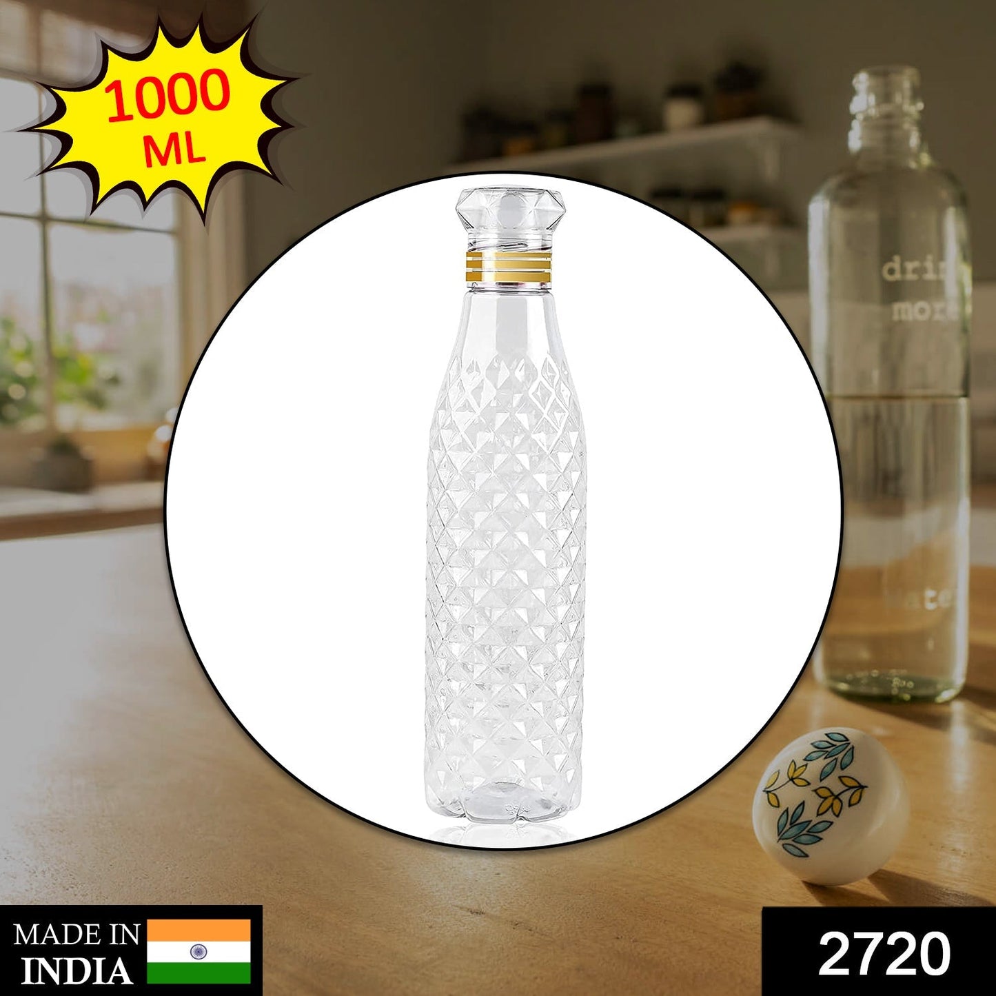 Dimond Cut Water Bottle used by kids, children’s and even adults for storing and drinking water throughout travelling to different-different places and all. - Springkart 