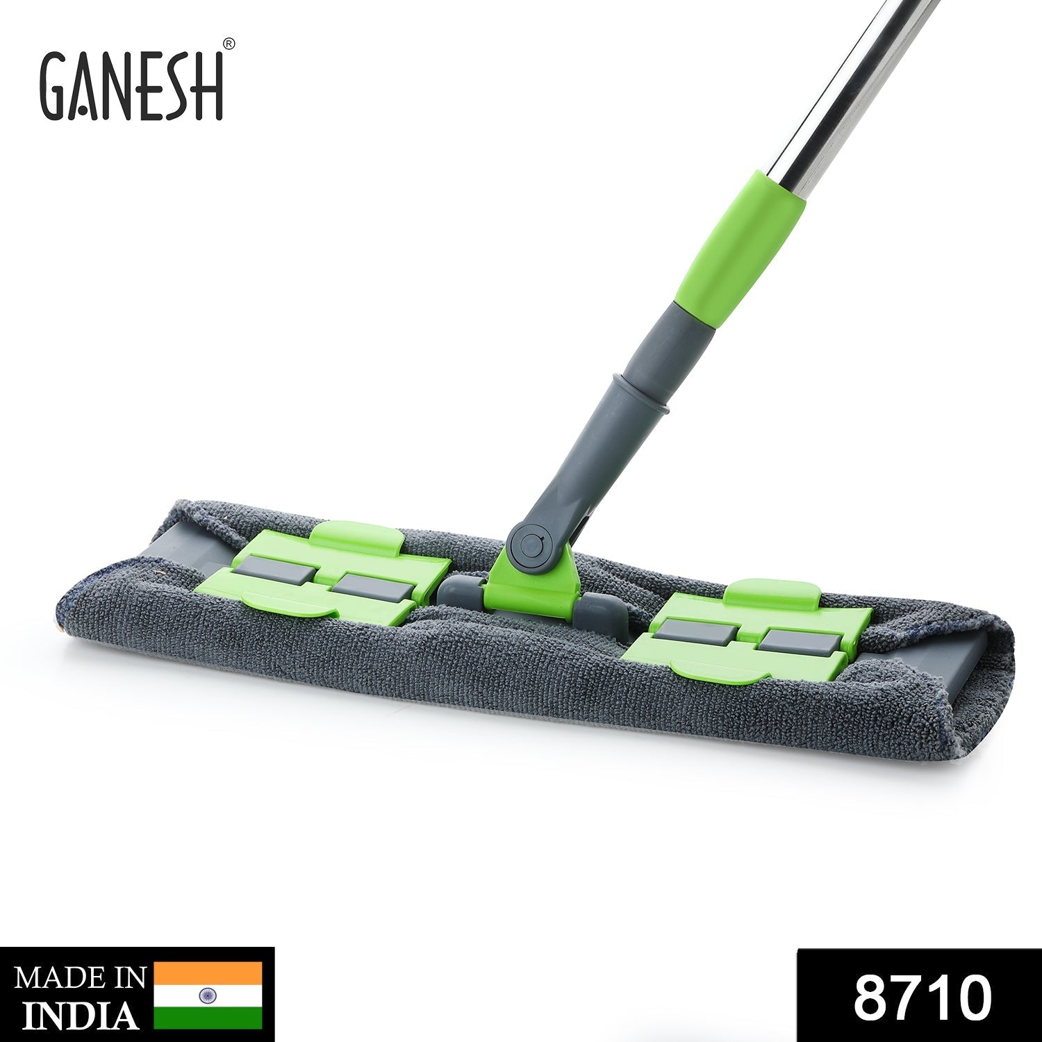 Multipurpose Wet and Dry Cleaning Microfiber Flat MOP Floor Cleaning Mop with , 360 Degree Rotating Head and Telescopic Handle Steel Rod Long Handle Dry Mops, Standard (1 Piece, Multi-Colour) - Springkart 