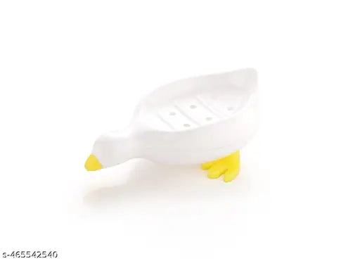 Cute Duck Shape Self Draining Soap Dish For Bathroom And Kitchen SinkBlack-Black( PACK OF 2)