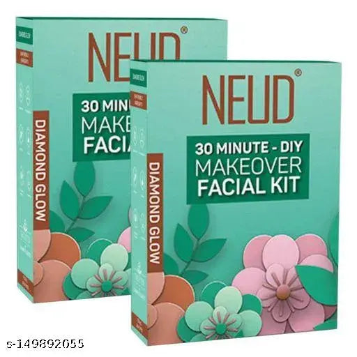 NEUD 6-Step DIY Makeover Facial Kit for Salon-Like Glow at Home - 2 Packs (60 g Each) - Springkart 
