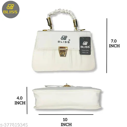 Graceful Stylish Slingbags  Luxury High Quality PU Leather Women Shoulder Bag (White)