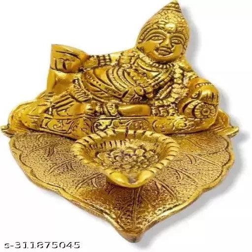 Kuber Statue Deepam Oil lamp for Good Luck, Vastu Prosperity and Wealth - Springkart 