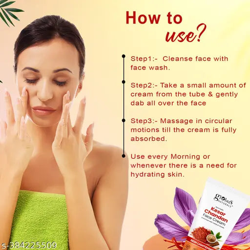 Globus Naturals Daily Glow Kesar Chandan Face Cream with SPF, Skin Lightening Formula For All Skin Types, 50 gm (Pack of 2)