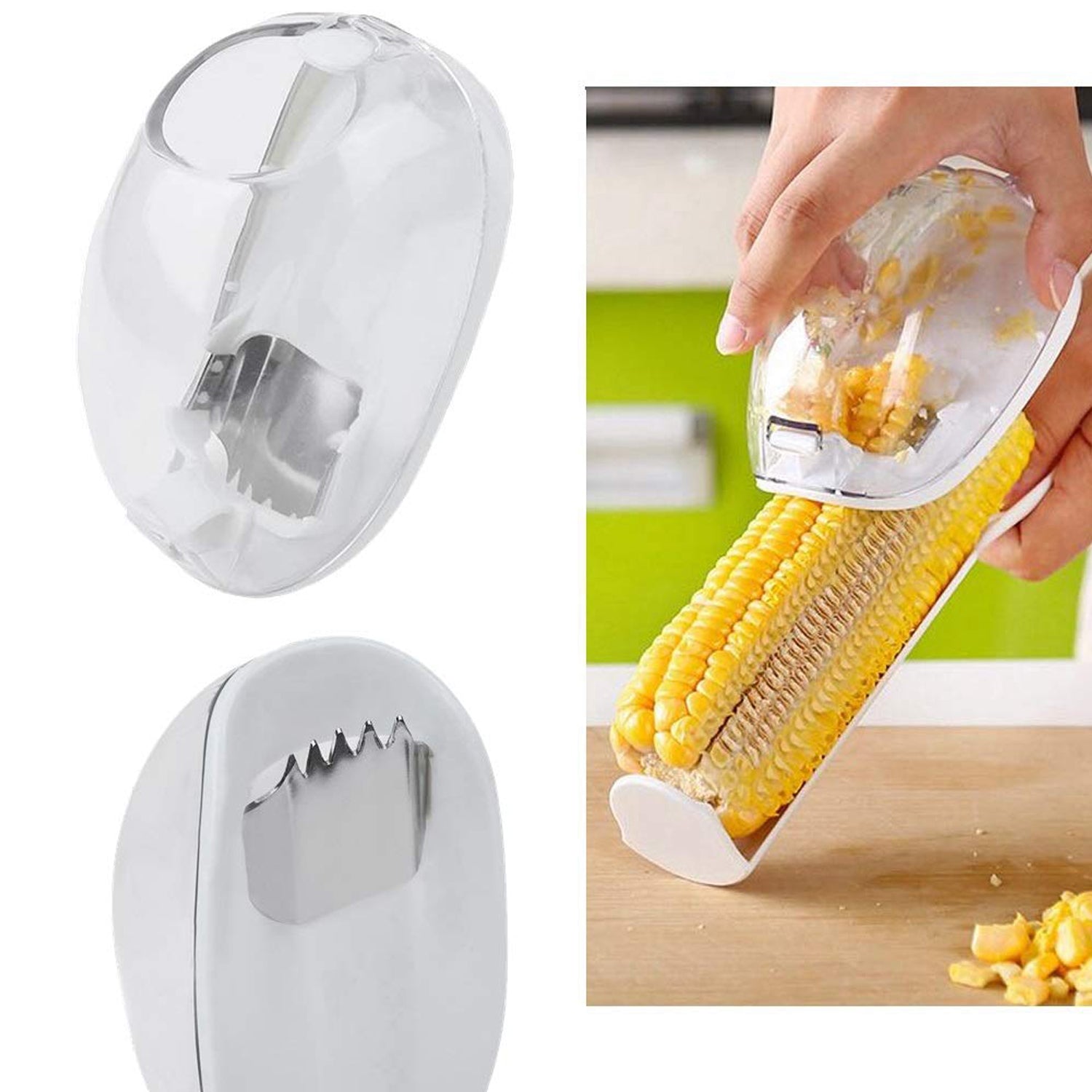 Magic Plastic With Steel Blades Corn Remover Kernel Stripper (1 Pc) - Springkart 