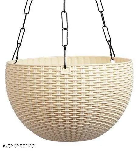 GREEN POT SHOP - Euro Hanging Planters - 2 Pcs (White) | Decorative Hanging Pots for House Plants | Hanging Pots for Home & Balcony Garden | Hooked Hanging Pots for Home Garden