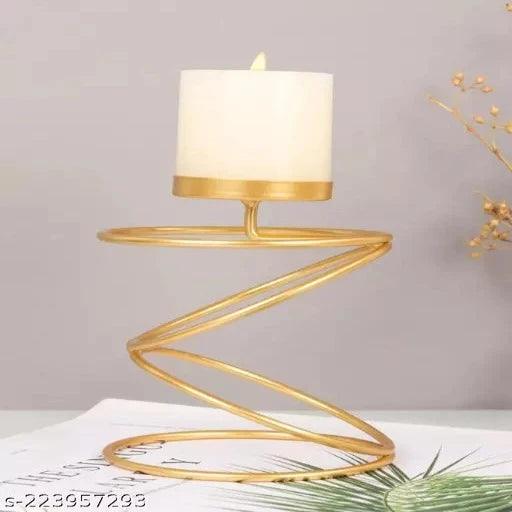 Gold Round Ring Tea Light Candle Stands & Holders