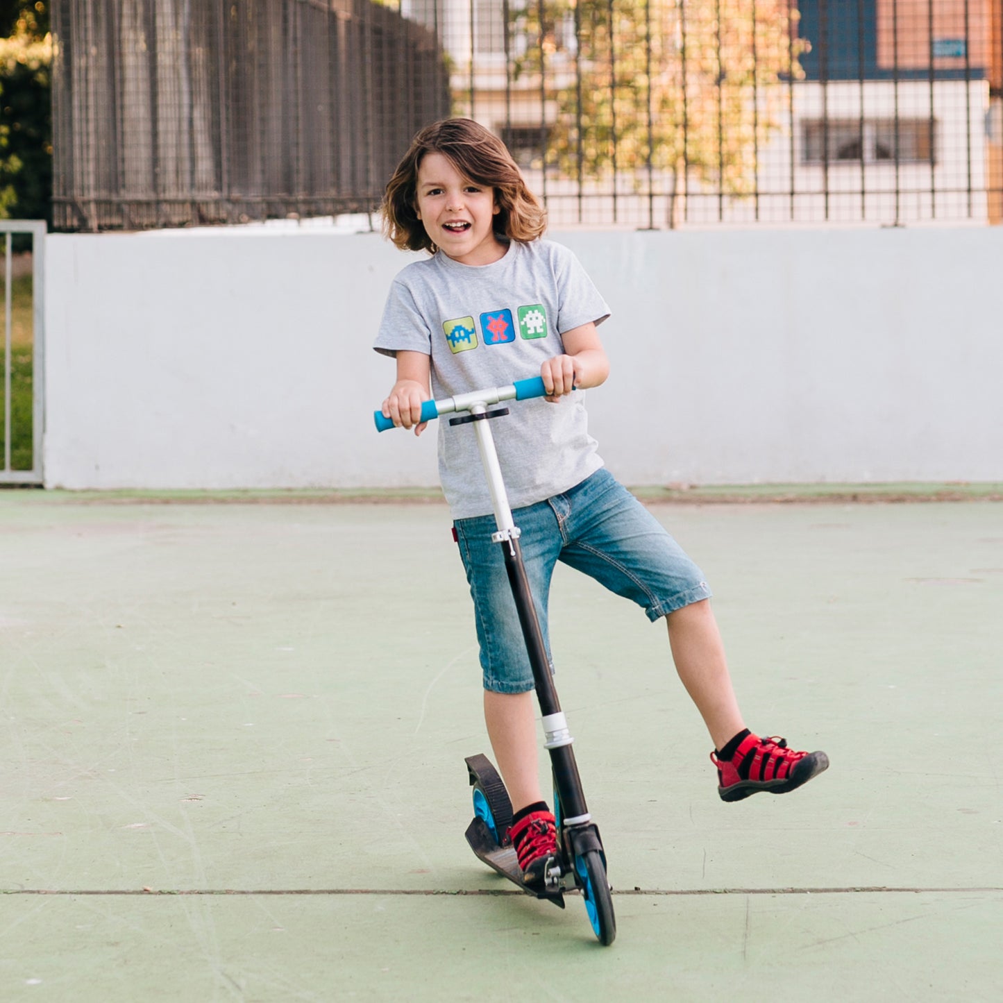 Basic Kids Ride On Leg Push Scooter For Boys And Girls (4 - 8 Years Old Kids) Foldable Scooter Cycle With Height Adjustment For Boys And Girls Multicolor (1 Pc 2 Wheel) - Springkart 