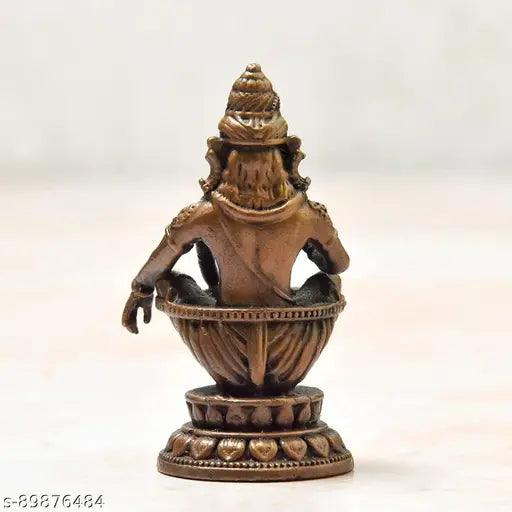 2.25 inches, Handmade Copper Ayyappa Swamy Idol , 70 Grams, Pack of 1 Piece.