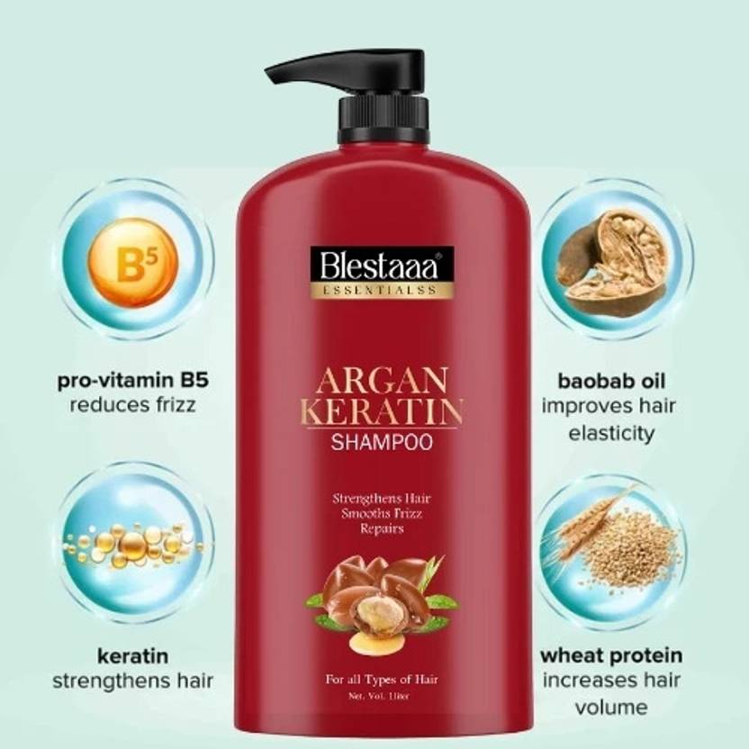 blestaaa essentialss ARGAN Keratin Smooth Shin And Shampoo For Men And Women...  (2 L)
