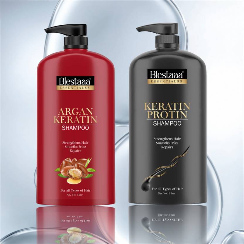 blestaaa essentialss ARGAN Keratin Smooth Shin And Shampoo For Men And Women...  (2 L)
