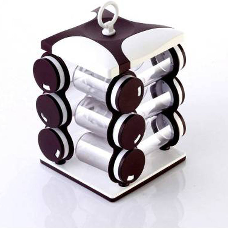 Spice jar Set - Food Grade Plastic 12pcs Spice jar (Brown Box) - Springkart 