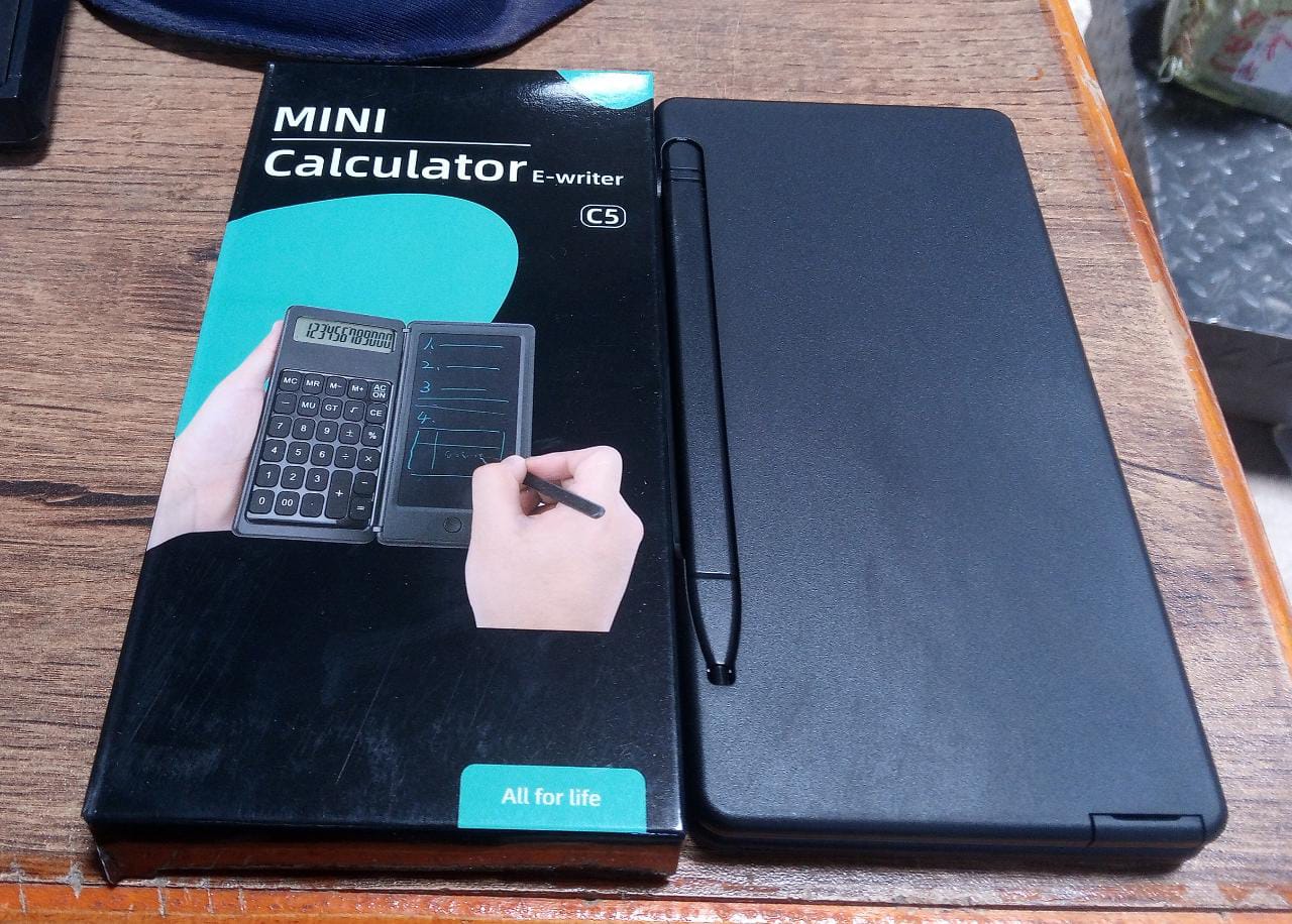 Foldable Calculator With 6 Inch LCD Tablet Digital Drawing Pad Stylus Pen Erase Button Lock Function Smart Calculator -01 - Springkart 