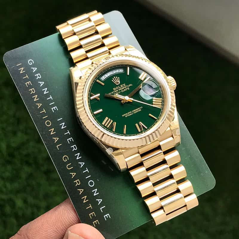 Role_x Day Date Gold/Green Watch
