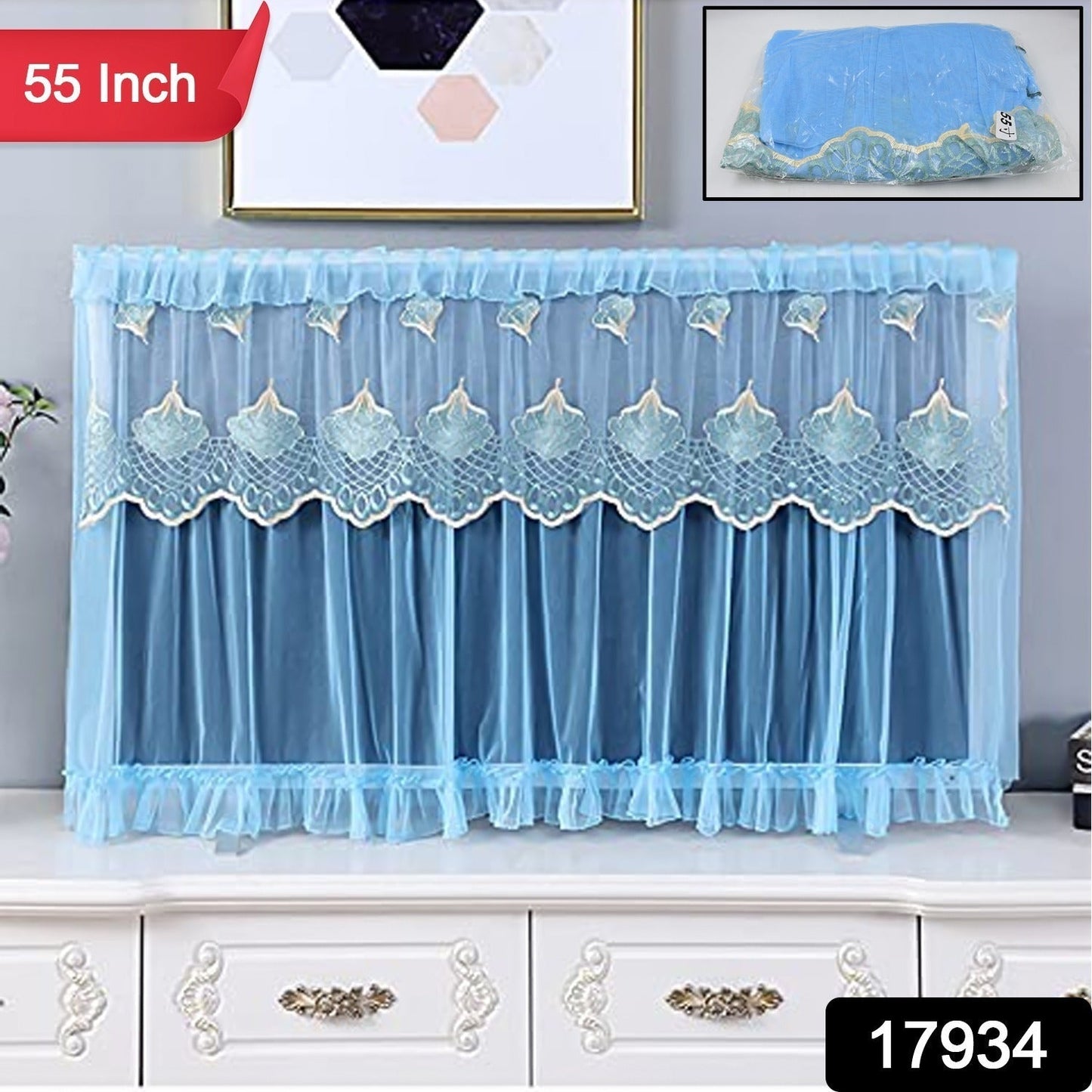 Dustproof Cover for Indoor, TV Screen Protector Cloth Cover (55 Inch) - Springkart 