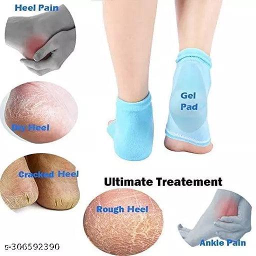 Heel Pain Relief Silicone Gel Pad Heel Protector Socks with Spa Botanical for Men and Women - Springkart 