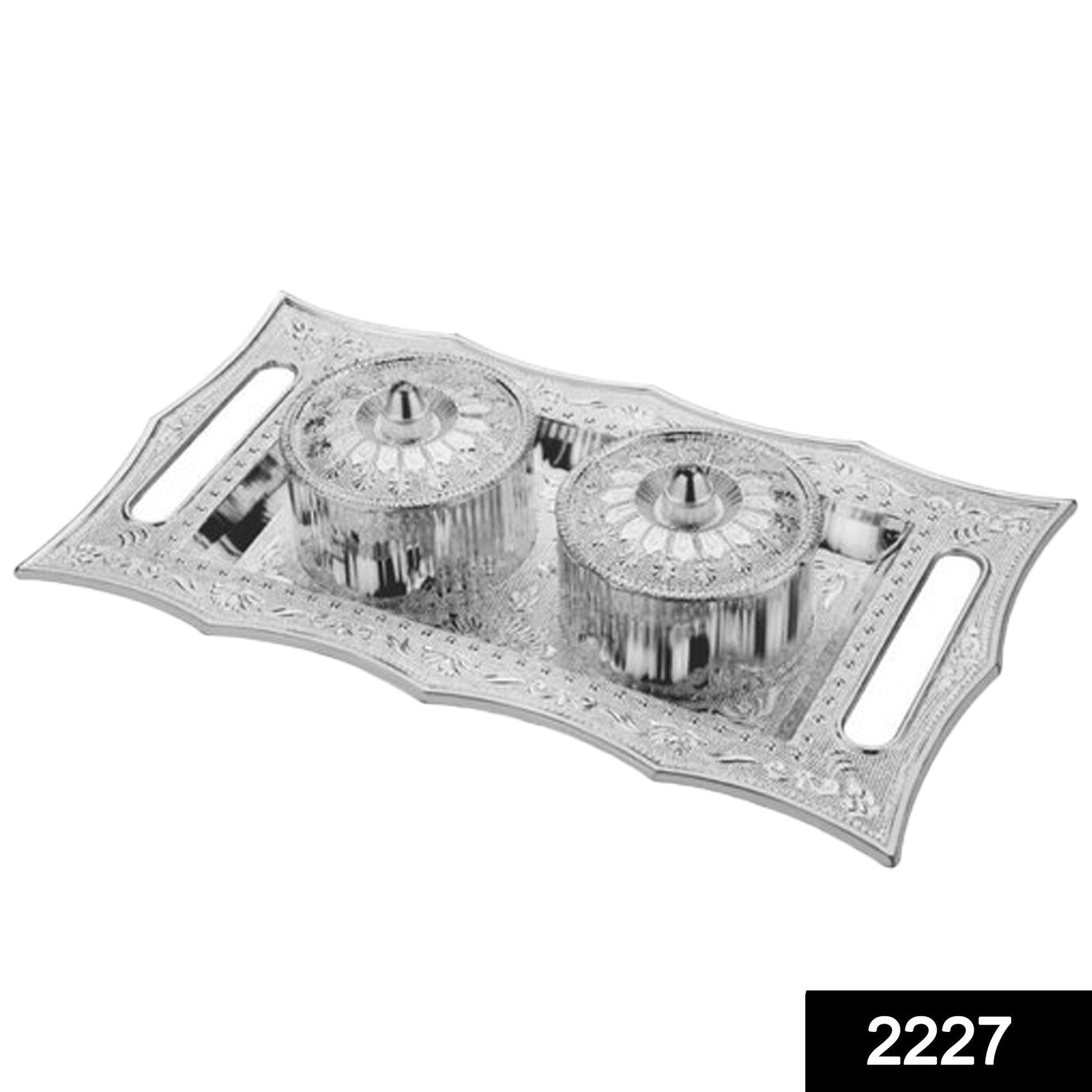 Multipurpose Decorative Multi Storage Mukhwas Dani / Serving Tray - Springkart 