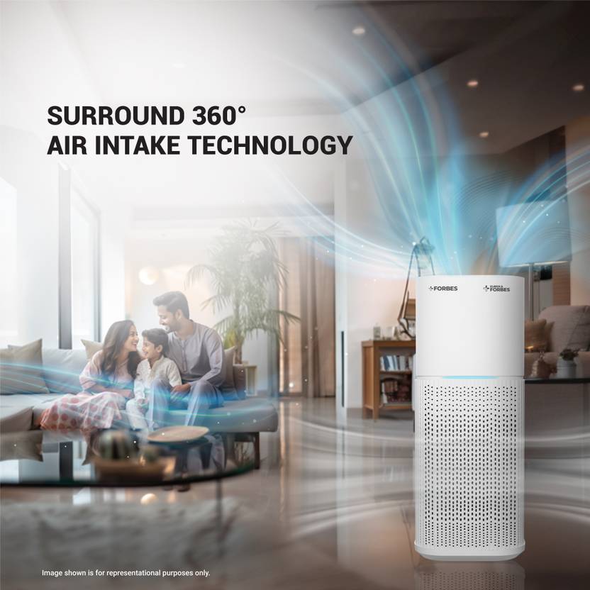 EUREKA FORBES AP 355 4-Stage HEPA & Surround 360° Air Technology Portable Room Air Purifier  (White)