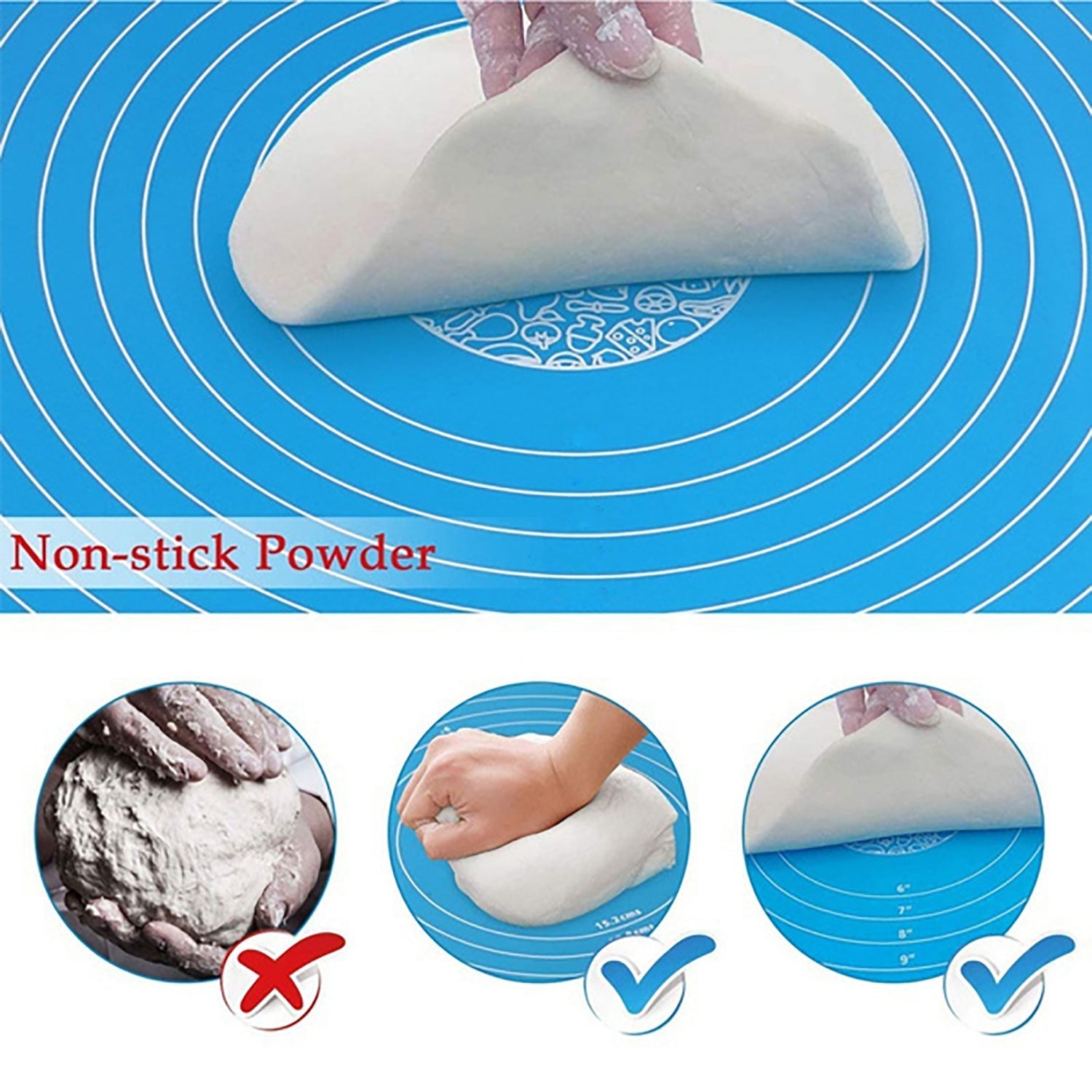 Mat, Rolling Mat Silicone Baking Mat Fondant Mat Sheet Chapati - Springkart 