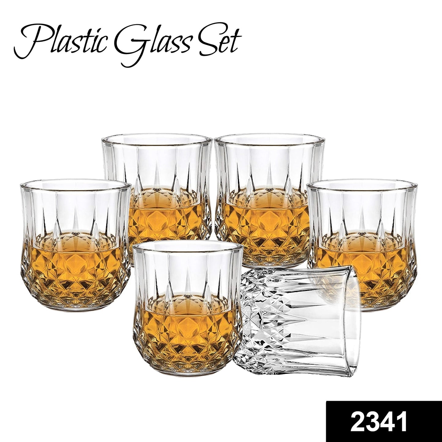 Heavy unbreakable Stylish look fully Transparent Glasses Set 250 ml (6pcs) - Springkart 