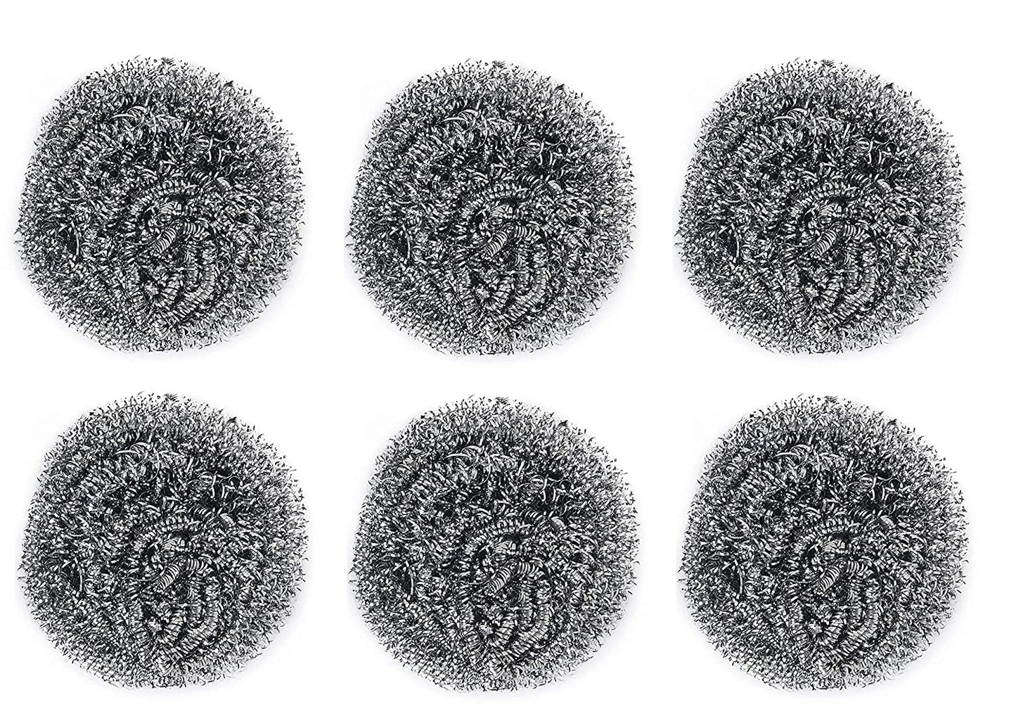 Round Shape Stainless Steel Scrubber (Pack of 6) - Springkart 