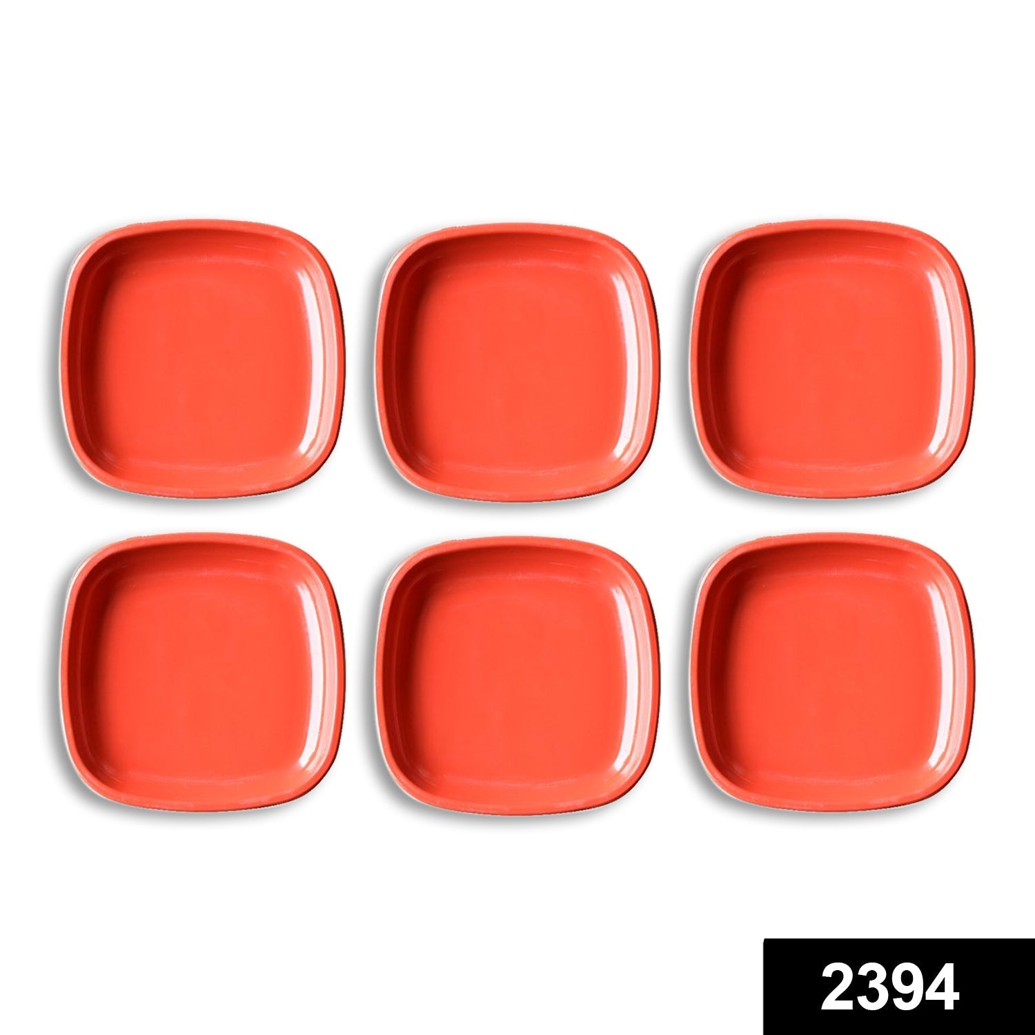 Microwave Safe Quarter Plates Square 6 Pcs, - Springkart 